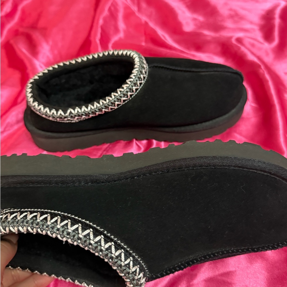 UGG Black Women's Slippers with Silver Accents